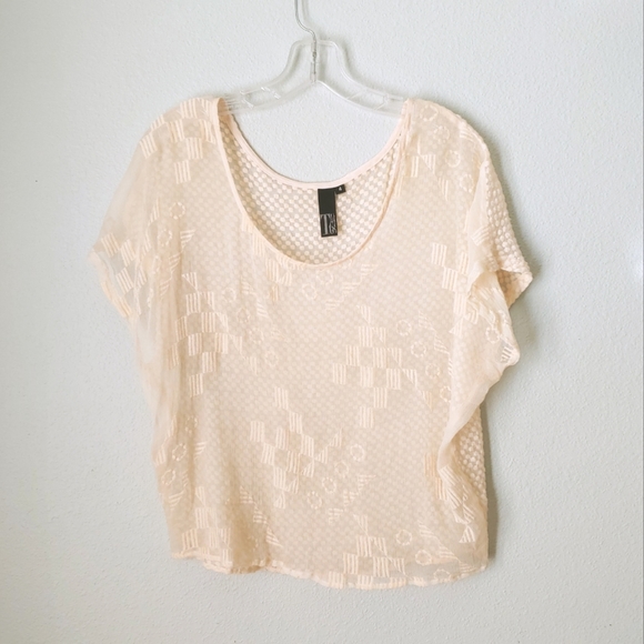 Embroidered Pure Silk Sheer Top - Picture 5 of 11